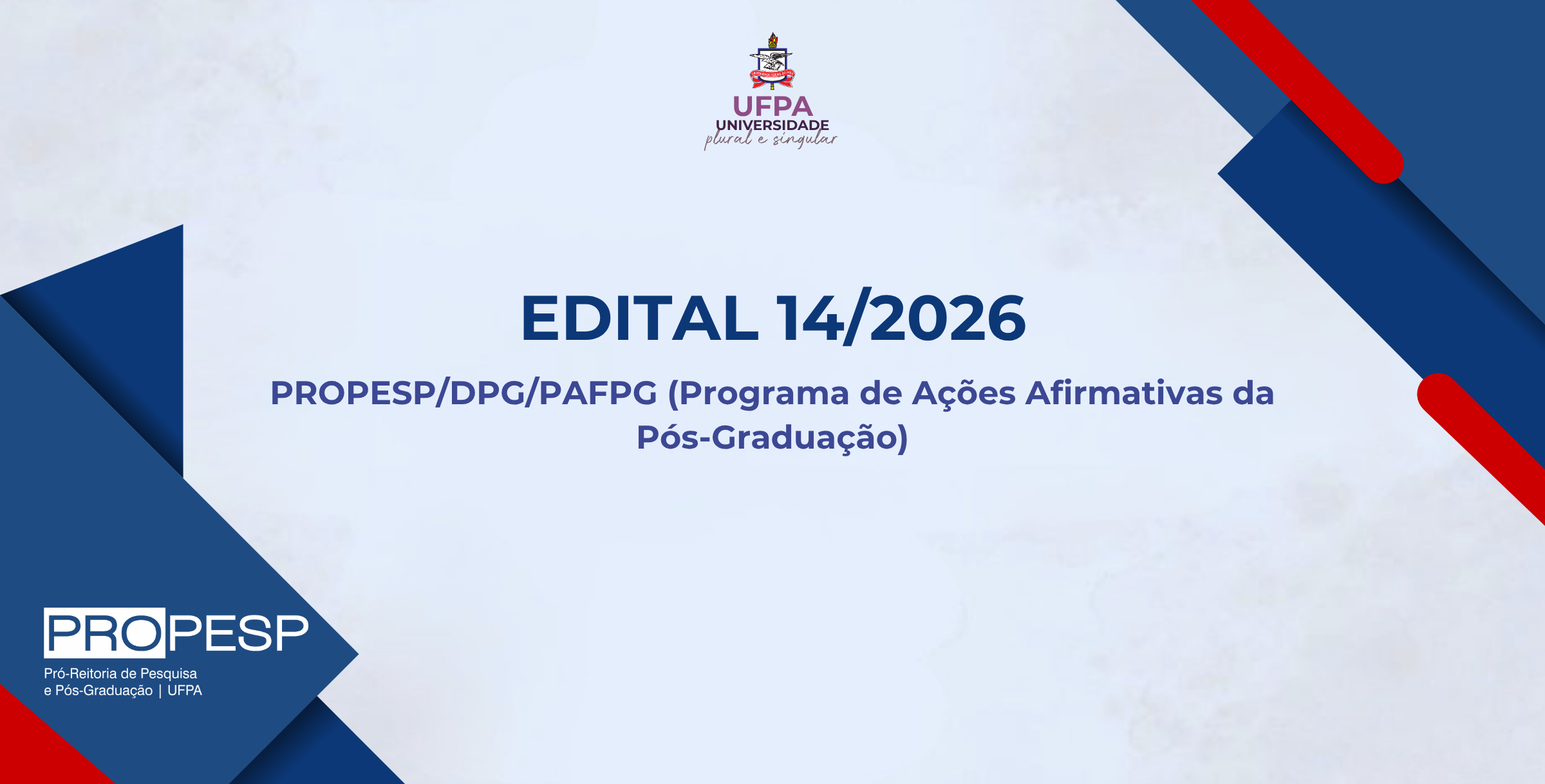 Edital 14/2026 - Programa de Ações Afirmativas da Pós-Graduação